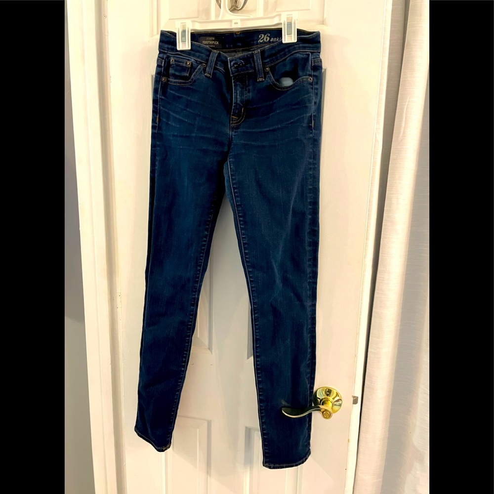 J. Crew Toothpick Jeans size 26 ankle